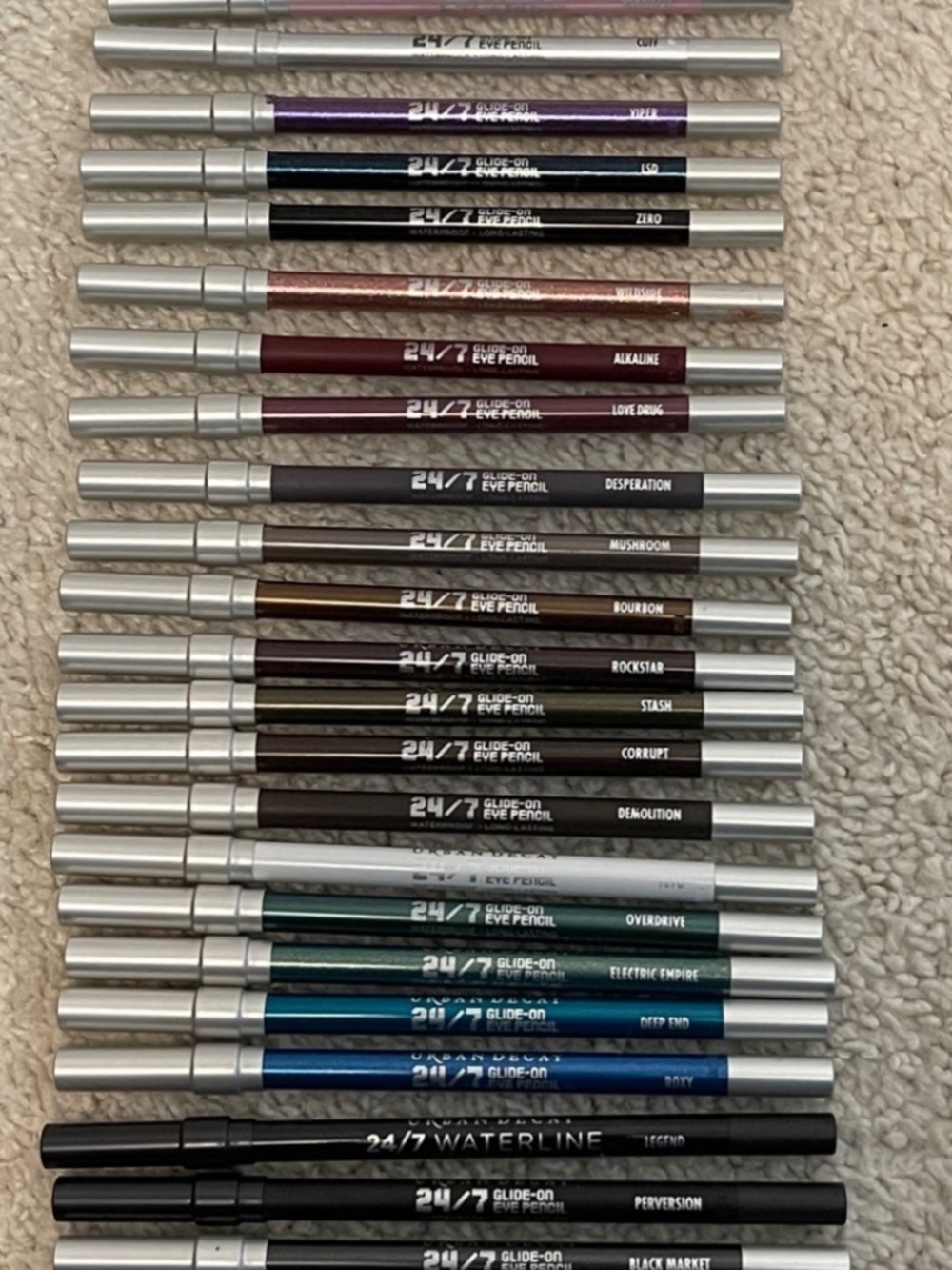 10 x UD Urban Decay 24/7 Glide-On eye Pencil Eyeliner color = Smoke NWOB